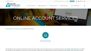 Cascade Natural Gas - Online Account Services - Landing Page