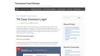TN Case Connect Login - Tennessee Food Stamps