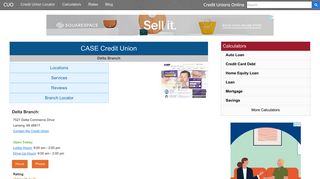 CASE Credit Union - Lansing, MI at 7527 Delta Commerce Drive