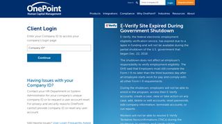 User Login - OnePoint Human Capital Management - OnePoint HCM