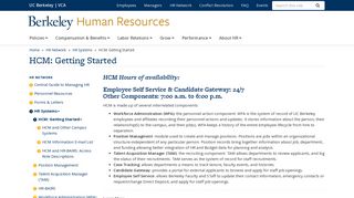HCM: Getting Started | Human Resources - UC Berkeley HR