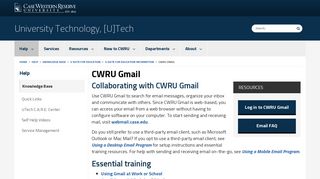 CWRU Gmail | University Technology, [U]Tech | Case Western ...