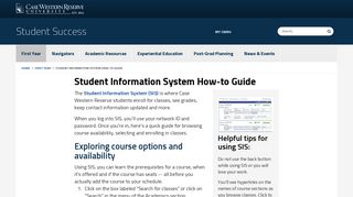 Student Information System How-to Guide - Case Western Reserve ...