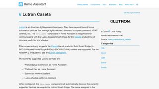 Lutron Caseta - Home Assistant
