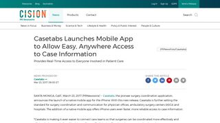Casetabs Launches Mobile App to Allow Easy, Anywhere Access to ...