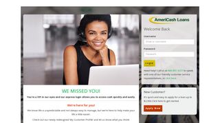 AmeriCash Loans | Login