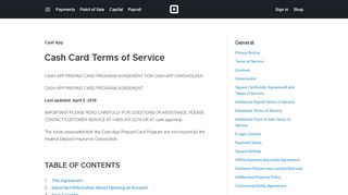 Cash Card Terms of Service - Square