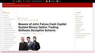 Beware of John Falcoa Cash Capital System Binary Option Trading ...