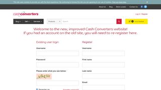 Log In / Register - Online Shopping & Auction Site | Cash Converters