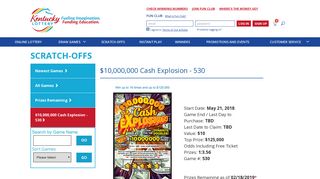 $10,000,000 Cash Explosion - 530 | KY Lottery