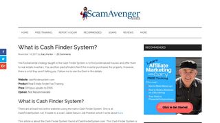 What is Cash Finder System? - ScamAvenger.com