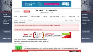 Payment from cashfocus into my check account | MyBroadband