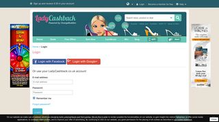 Login - LadyCashback.co.uk