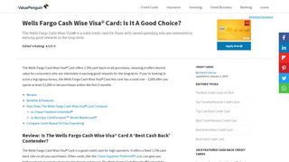 Wells Fargo Cash Wise Visa® Card: Is It A Good Choice? | Credit Card ...
