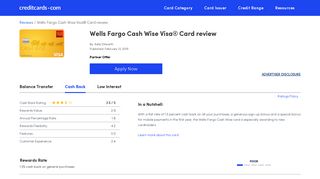 Wells Fargo Cash Wise Visa Card Review - CreditCards.com