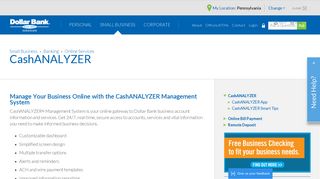 Manage your business online with Dollar Bank's CashANALYZER ...