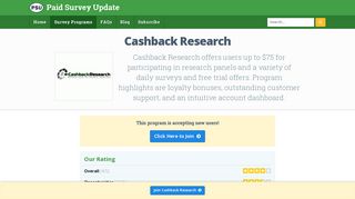 Cashback Research Reviews & Ratings - Paid Survey Update