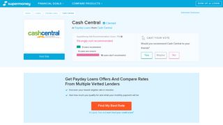 Cash Central Reviews - Payday Loans - SuperMoney