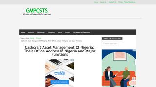 Cashcraft Asset Management Of Nigeria: Their Office Address In ...