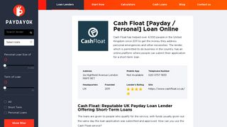 Cash Float [Payday / Personal] Loan Online - Paydayok
