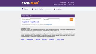 CashMax Account Login