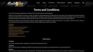Cash o' lot Online Casino | Terms and Conditions