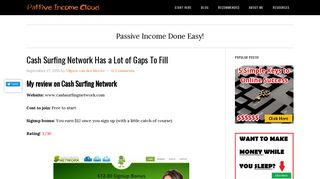 Cash Surfing Network Has a Lot of Gaps To Fill - Passive Income Cloud
