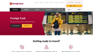 Foreign cash - travel and international | Bendigo Bank