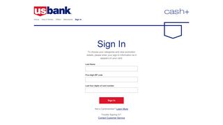 U.S. Bank Cash+ Visa - Login