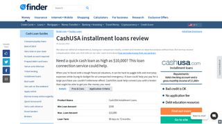 CashUSA installment loans review January 2019 | finder.com