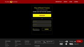 Log In on Planet 7 Casino