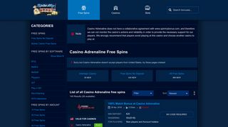 Newest Casino Adrenaline Free Spins Bonuses - SpinMyBonus.com