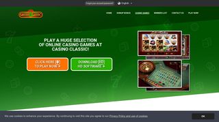 Free Online Casino Games at Casino Classic | €500 Free Play