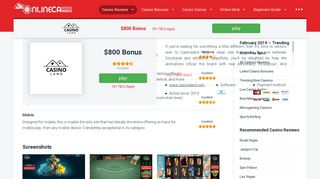 Casinoland Review for January 2019 - Play with an $800 Bonus
