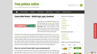 Casino Mate Review - Mobile, login, bonus codes 2019, download ...