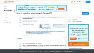 How to login into a website with CasperJS? - Stack Overflow