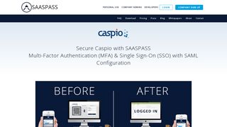 Caspio Two Factor Authentication (2FA) SSO Single Sign ON