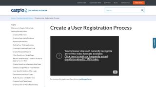 Create a User Registration Process - Caspio Online Help