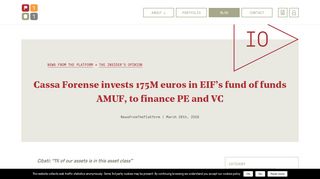 Cassa Forense invests 175M euros in EIF's fund of funds AMUF, to ...