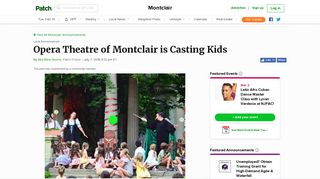 Opera Theatre of Montclair is Casting Kids - Montclair, NJ Patch