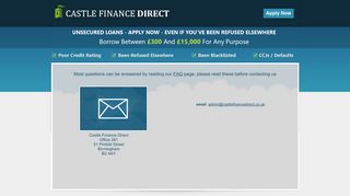 Contact Us - Castle Finance Direct - Borrow between £300 and £1500 ...