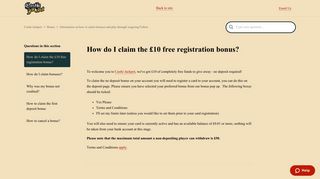 How do I claim the £10 free registration bonus? – Castle Jackpot
