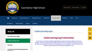 Wall, M / Castle Learning Log in - West Seneca School District