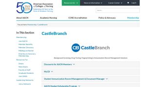 CastleBranch - American Association of Colleges of Nursing