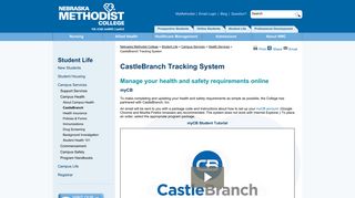 CastleBranch Tracking System - Nebraska Methodist College