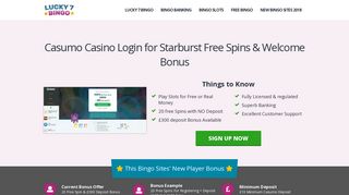 Casumo Casino, Login with Free Spins, Slots ... - Best Bingo Sites