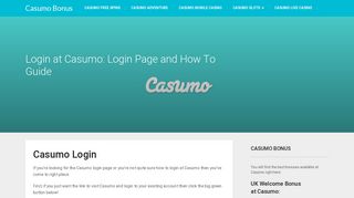 Casumo Login - Casumo Login Page and How To Guide