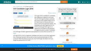 CAT Login 2018 – Answer Key, Result & Score Card - Shiksha.com