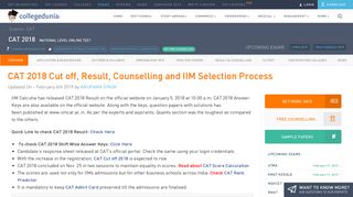 CAT 2018 Cut off, Result, Counselling and IIM Selection Process