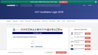 CAT Candidate Login 2018 – Registration, Admit Card, Result - Bschool